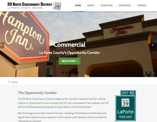 New website and branding for the 39 North Conservancy District is La Porte County, Indiana.