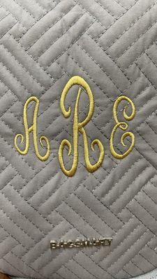 Embroidered initials on your bags