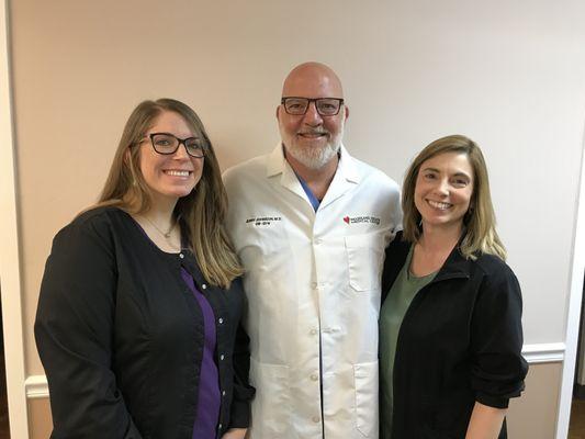 Dr Johnson, Karol Brown (right) and Carlie Merritt (left)