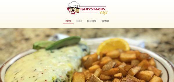 Website for Babystacks, the greatest red velvet pancakes you'll ever eat.