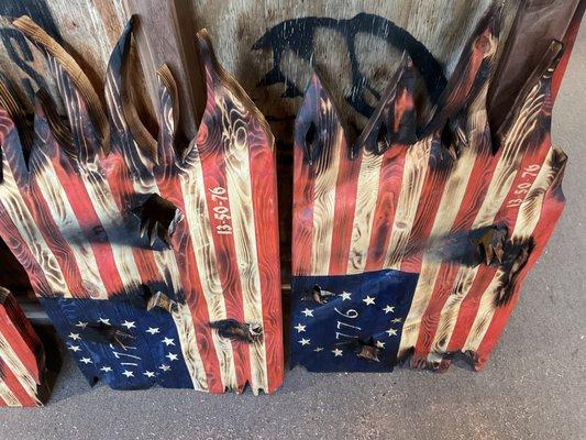 Handcrafted American flags