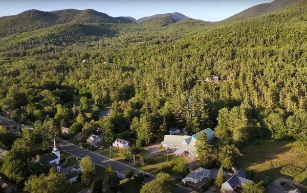 Aerial view of Keene Valley, New York