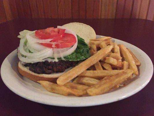 1/2 lb. homemade grilled burger on a toasted bun $8.99