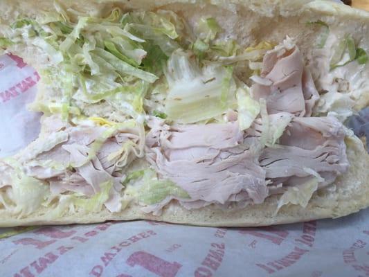 Turkey doesn't even come close to filling the bread for a sandwich!