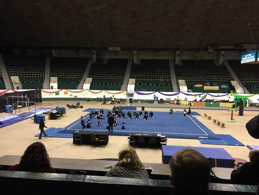 Good place to watch a gymnastics meet. Great seats and lots of room to move around as a spectator.