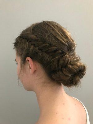 Prom 2018 Fishtail Updo. (Stylist: Audrianna)