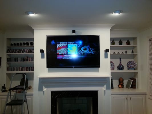 Above Fireplace Flat Panel, Dolby 5.1 Custom Installation