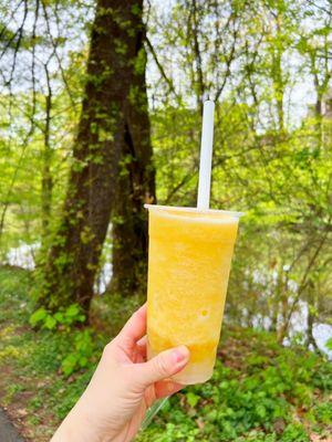 Frozen passion fruit tea with lychee jelly