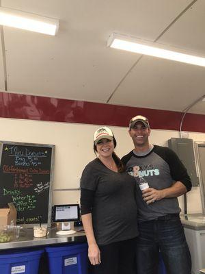 The super friendly owners and makers of the donuts!