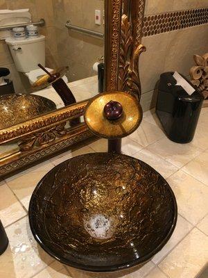 Fancy sink in public restroom