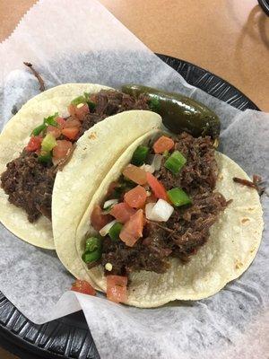 Two Barbacoa Tacos - Slap Yo Momma Good !!! They are a GREAT DEAL at only $2.19 each !!!