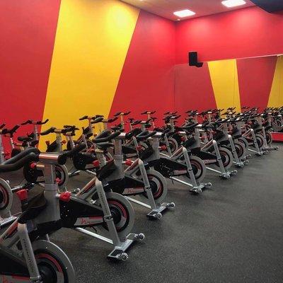 Group cycling classes.