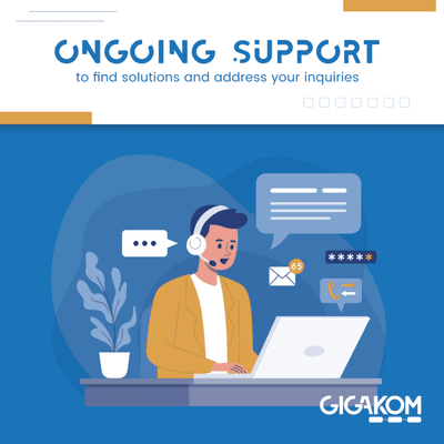 GigaKOM offers ongoing support and maintenance services to its various clients! Set an appointment today to discuss more!