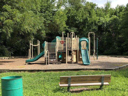 Nice Play Area with Swings (Two Benches and a Picnic Table Nearby)