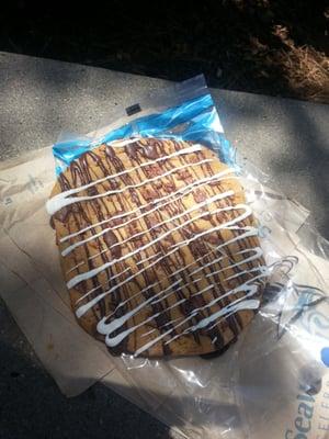 Chocolate chip + toffee cookie w/white & milk chocolate drizzle. Amazing!