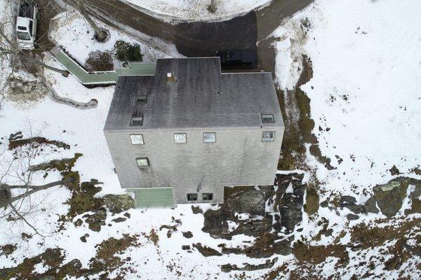 Home roof inspection completed with the use of a Drone.