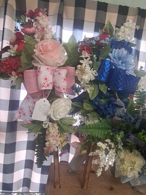 Homemade cemetery flowers