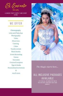 All services available for your events.