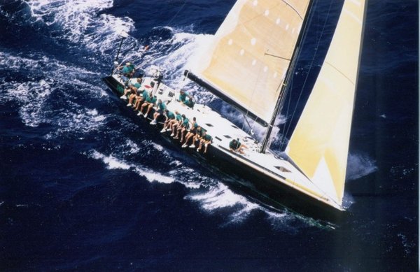 In the Atlantic, Pat (a 100-ton licensed boat captain) races with a team aboard a 90' high tech racing yacht.