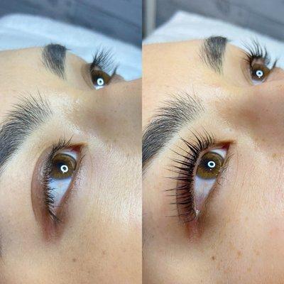 Lashlift before & after