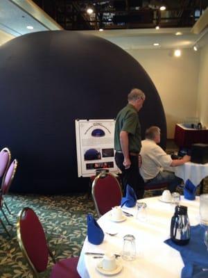 Setting up the dome. It is amazing what #rotary members do with their spare time.