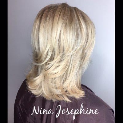 Single Process & Lowlights , Haircut by Nina