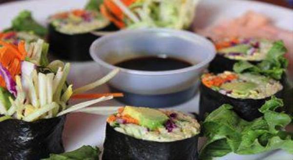 Nori Rolls.  Ask about the organic, vegan and diet specific options.  They are always happy to accommodate.