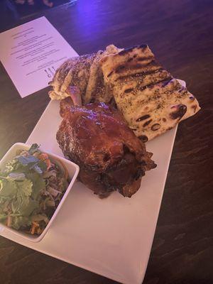 THE SHANK HERB CURED PORK SHANK, PALM SUGAR GLAZE, NAMJIM COLESLAW, ZA'ATAR FLATBREAD