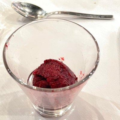 Blueberry Lemon sorbet as a palate-cleanser.  Tart and refreshing!