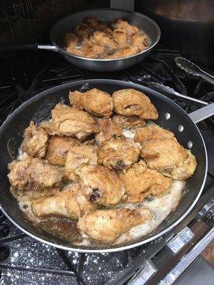 Pan fried chicken every Wednesday.