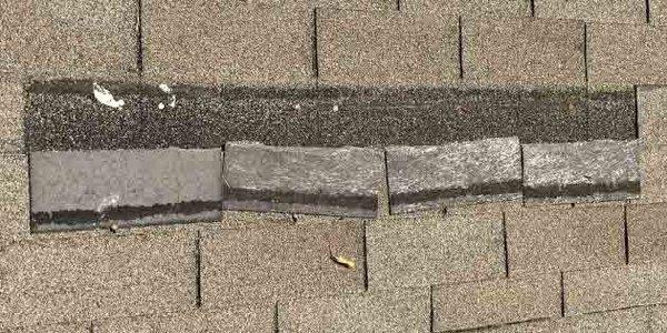 Wind Damaged 3-Tab Shingles