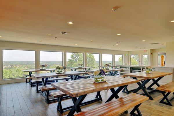 Gorgeous hardwood lines the Dining Hall at our newly-opened, all-female drug and alcohol treatment facility.