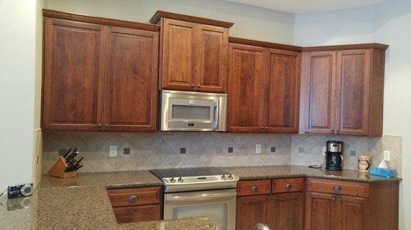 Kitchen Update Done In A Cherry Raised Panel Door in Cinnamon