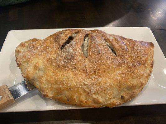 Mushroom onion calzone