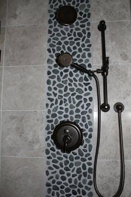 Oil bronze rubbed shower fixtures