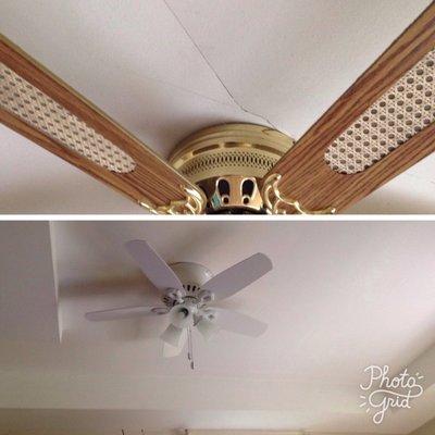 They replaced my ceiling fan while repairing the ceiling.