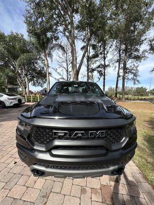 TRX Ram Truck hood after wash