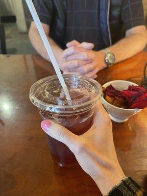 Delicious iced tea made with real fruit rinds - no chemicals or preservatives.