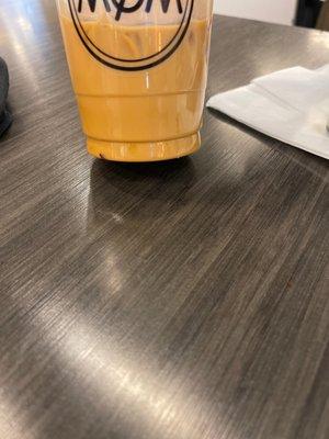 Do you see any boba in this large drink?