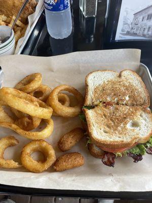 BLT & onion rings YUMMY