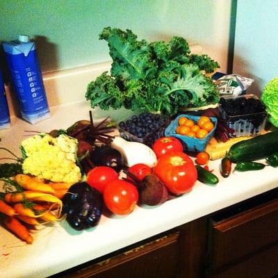 Mid - summer csa half bushel - talk about VARIETY!