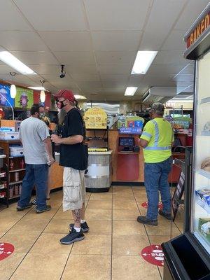 Just a sample of the amount of people waiting for their food indoors.