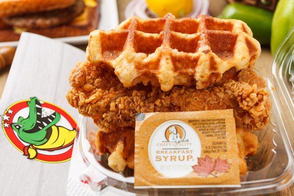 Grab-N-Geaux:  Chicken-N-Waffle Sandwich