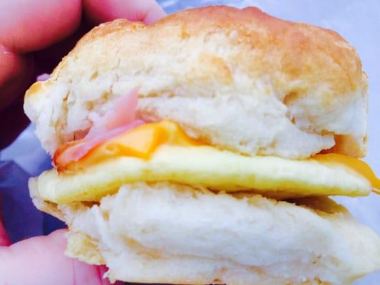 Ham egg and cheese biscuit