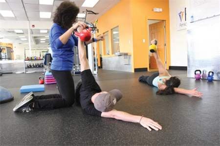 Our certified RKC Instructor Jen. Kettlebell class every Mon/Wed at 6pm. First class is free.