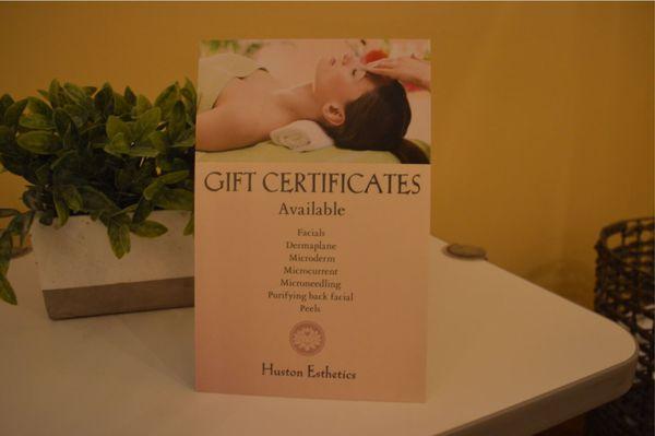 Facials make wonderful gifts!