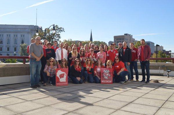 Axleyans donned their red and white to celebrate our annual Badger Tailgate Party before the Badger win over Maryland.