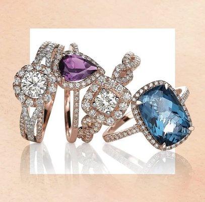 Huge selection of gemstones or diamond rings.