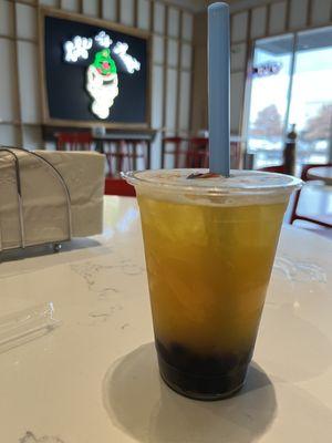 My mango green tea boba.