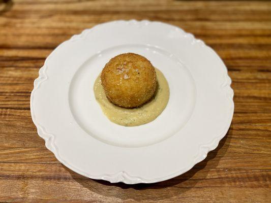 Potato Croquette with Parsnip & Leek Puree